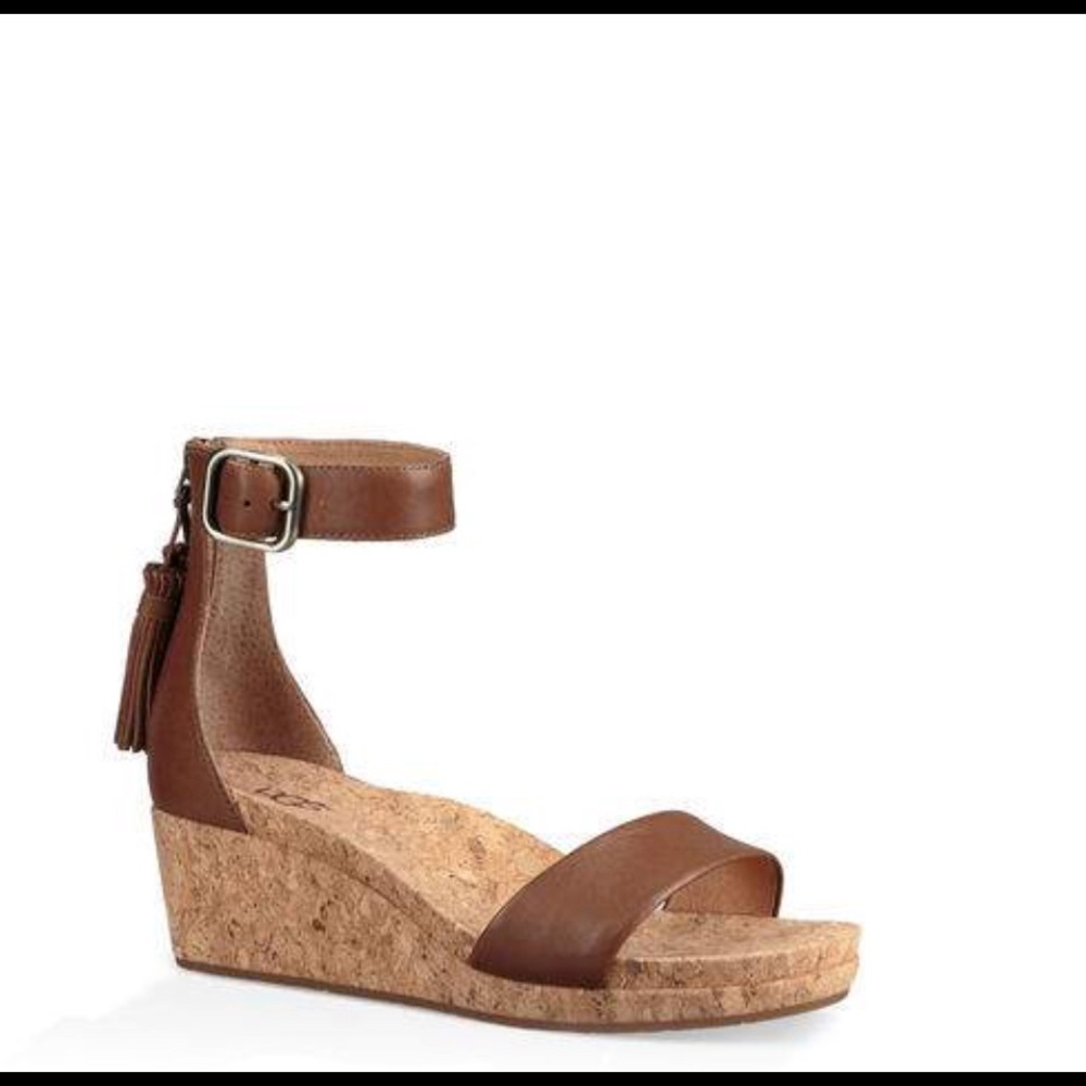 Ugg Zoe Wedge Sandal Brown Wedge Sandal - Picture 2 of 7